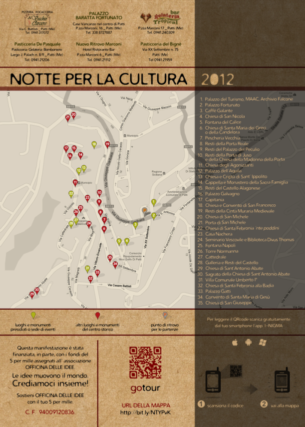 Notte per la Cultura 2012, mappa